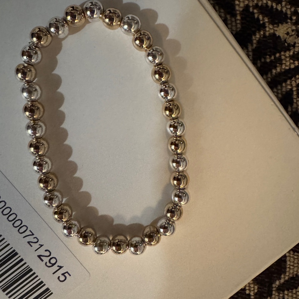 BaubleBar Two-Tone Silver and Gold Beaded Bracelet